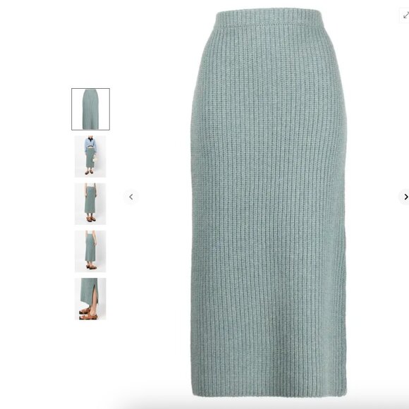 Vince ribbed-knit straight skirt (light green, large) - Picture 3 of 16